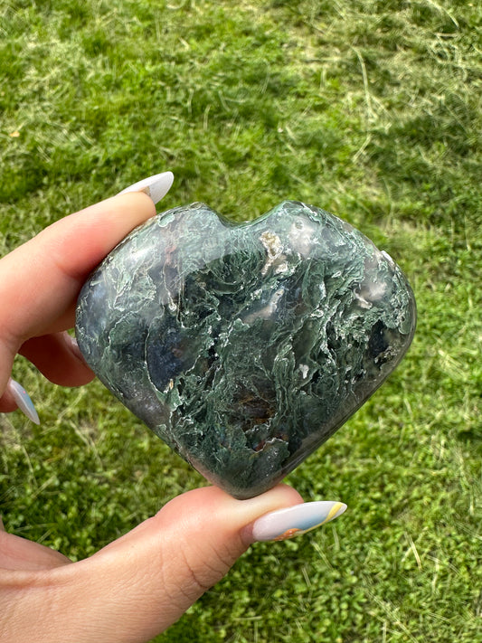 Moss Agate Heart