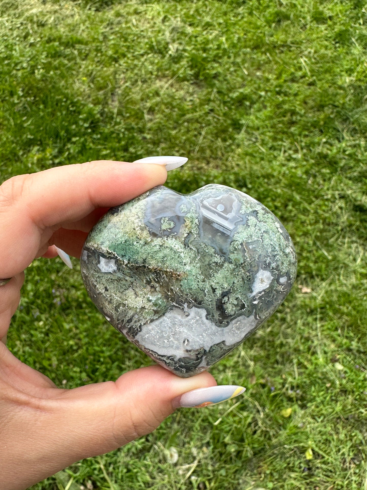 Moss Agate Heart