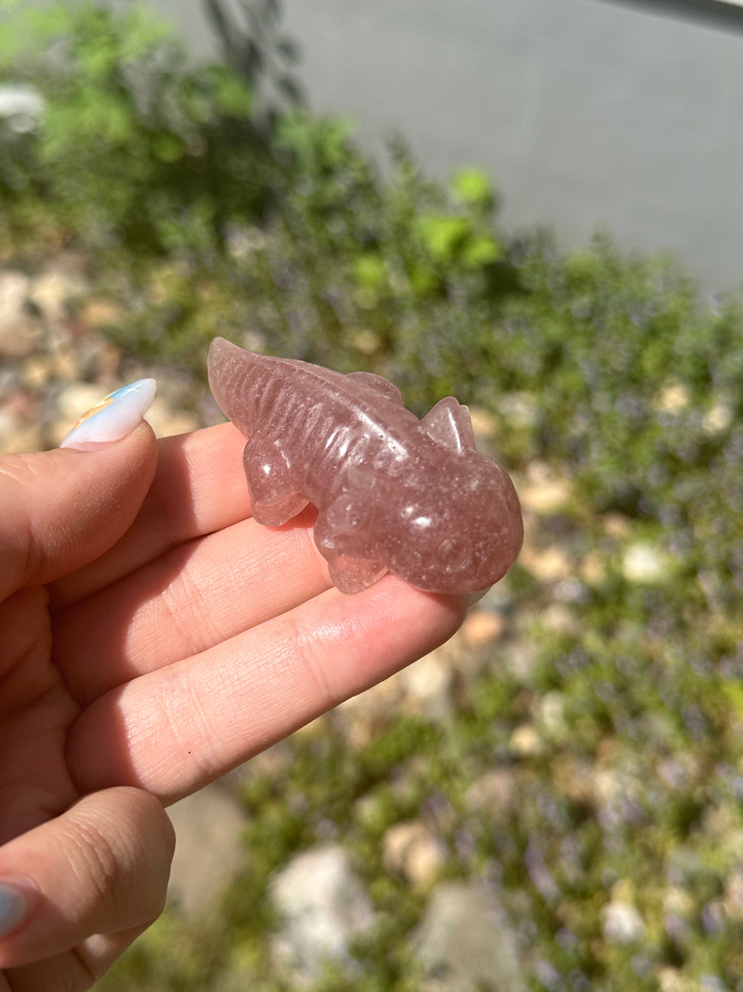 Strawberry Quartz Axolotl