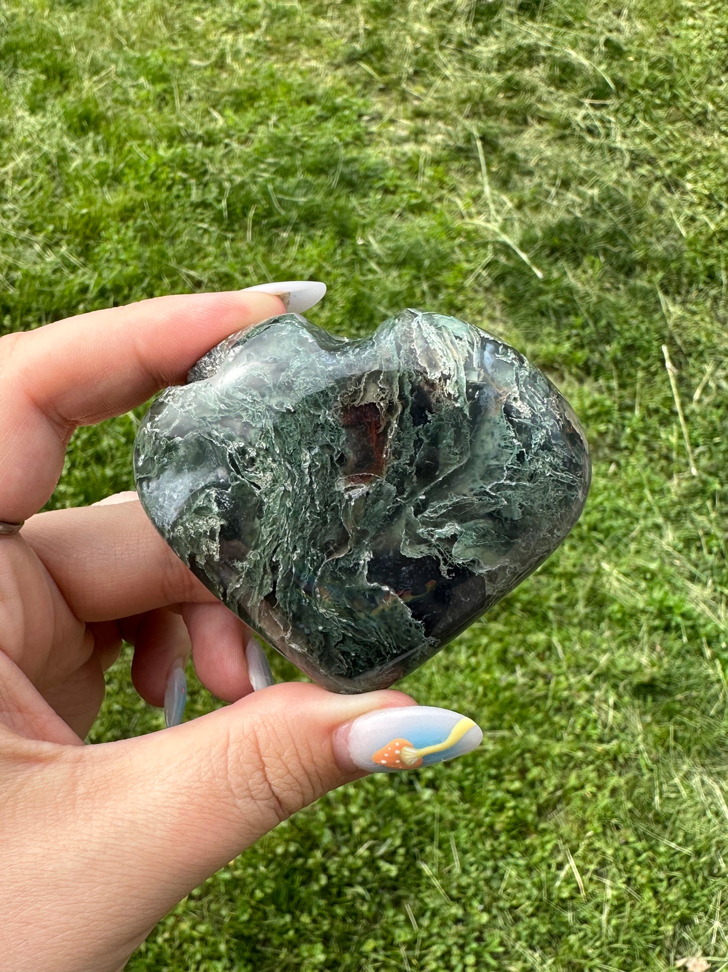 Moss Agate Heart