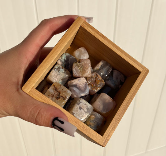 Flower Agate Cube