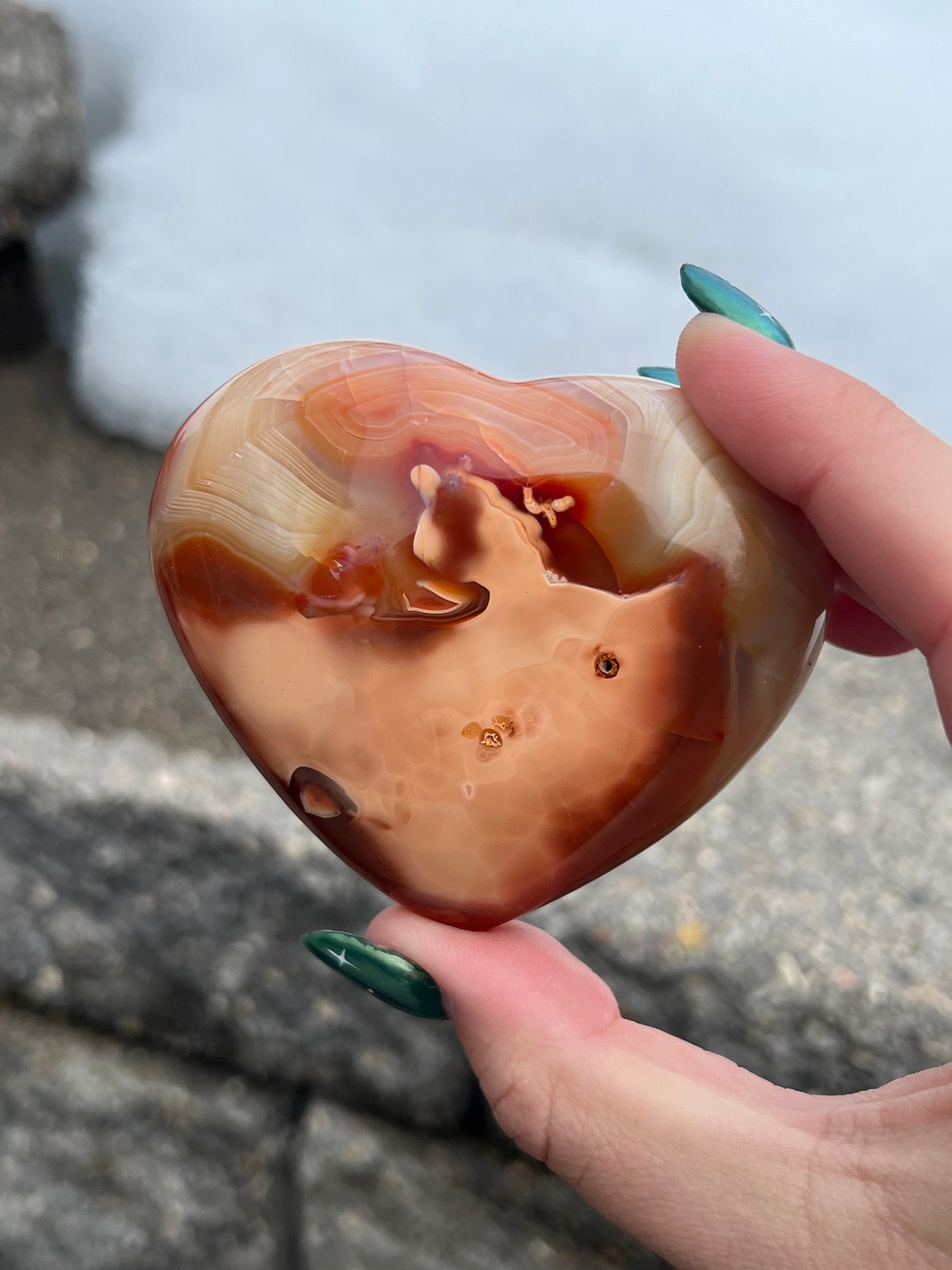 Carnelian Heart Carving