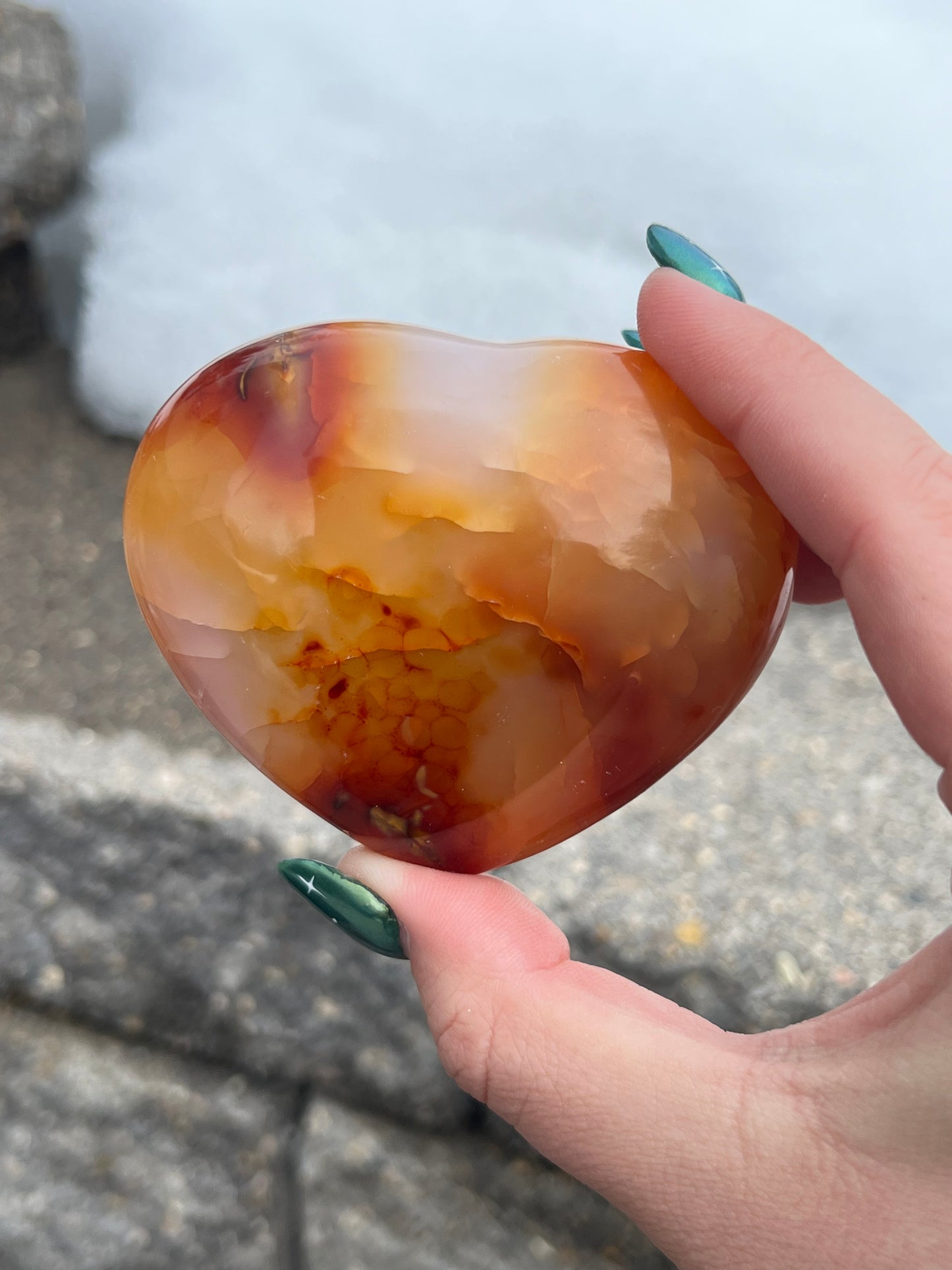 Carnelian Heart Carving