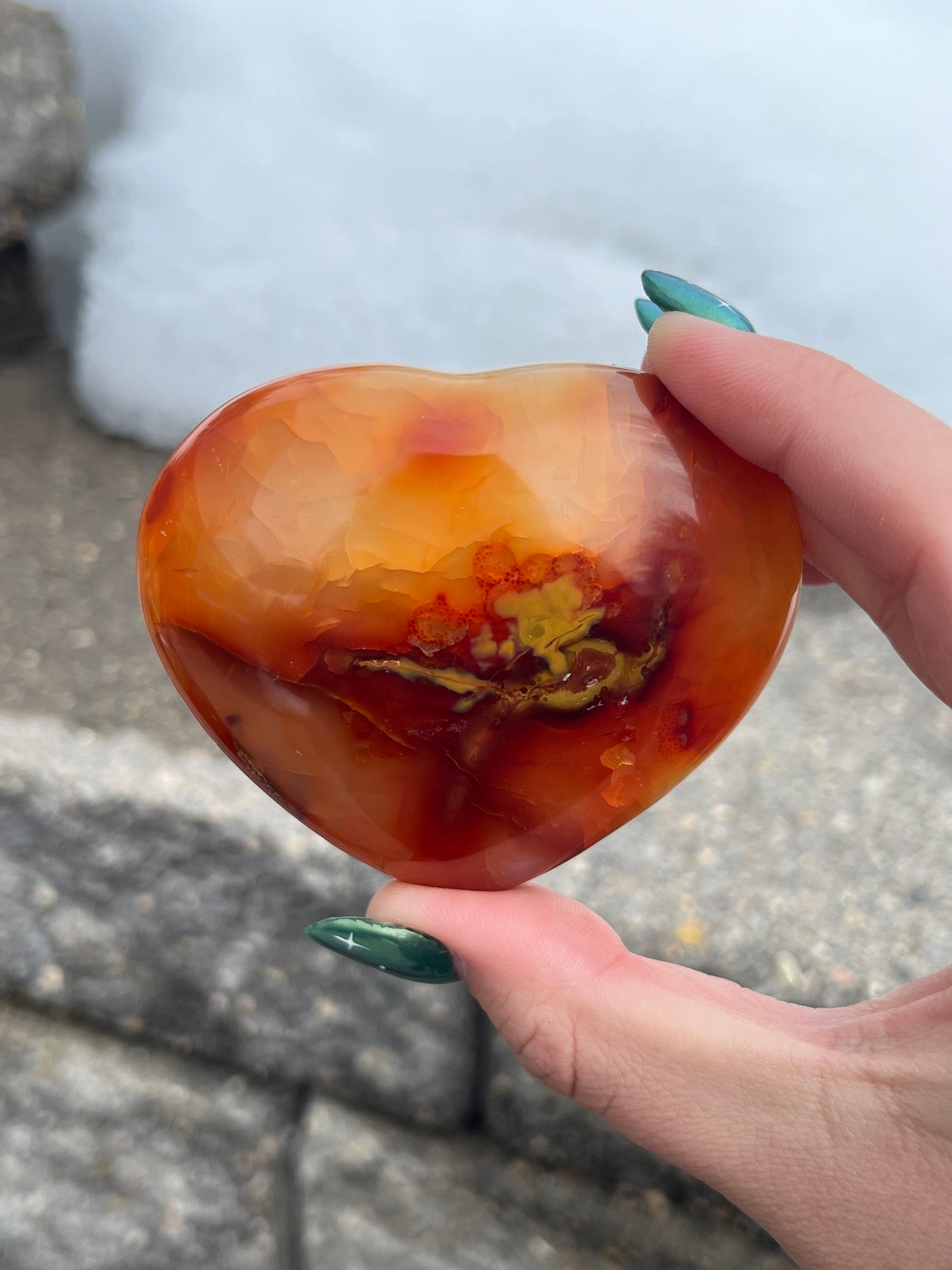 Carnelian Heart Carving