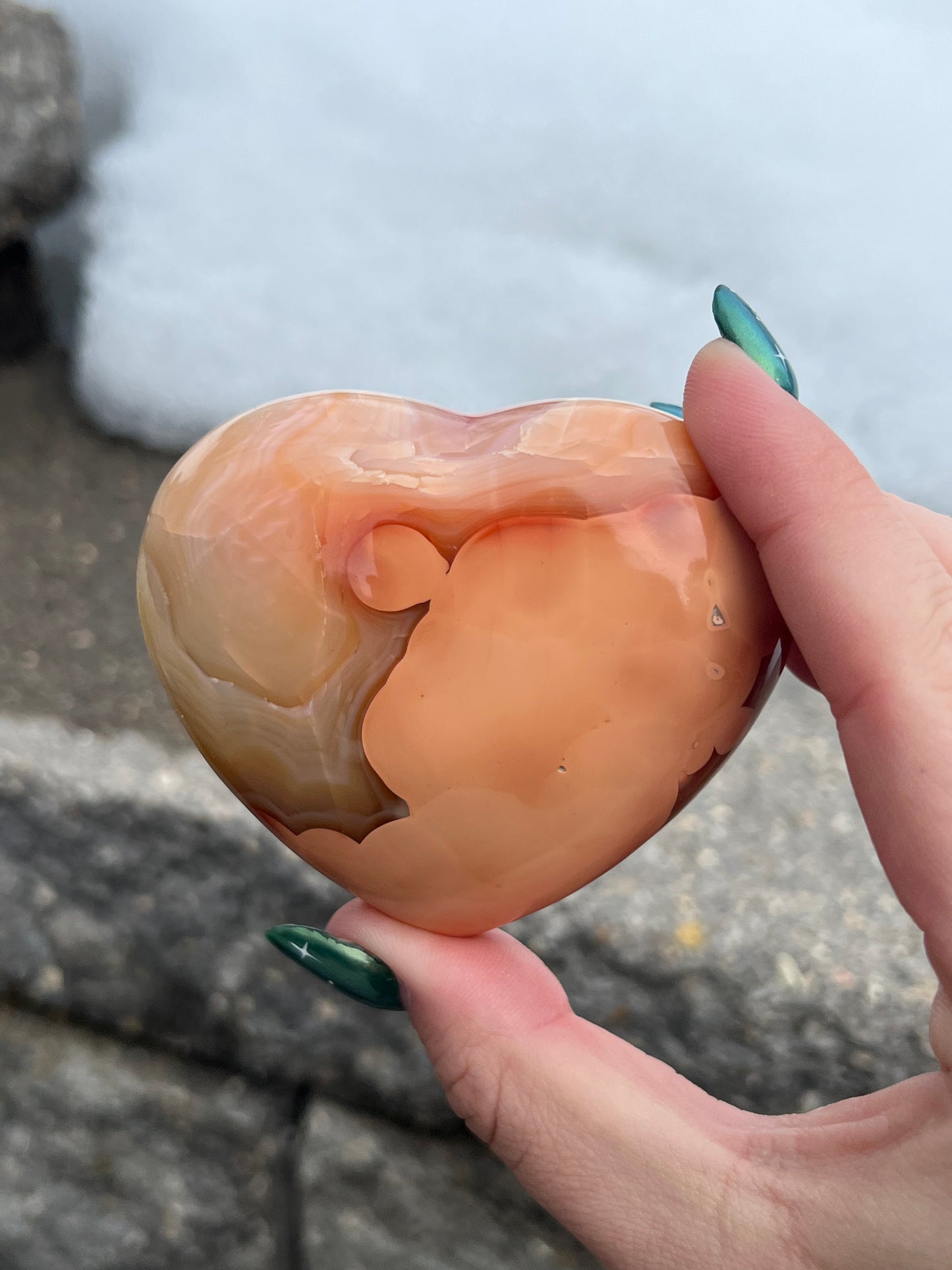 Carnelian Heart Carving